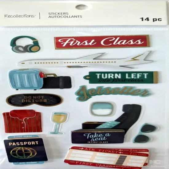 Recollections First Class Air Travel Dimensional Stickers {1}