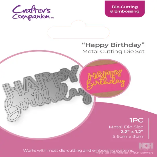 Crafter's Companion Happy Birthday Metal Cutting Die {1}
