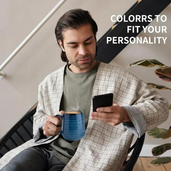 Coffee Mugs Set of 6, 12 Ounce Coffee Cups Set with Handle {3}