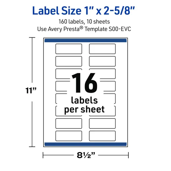 Avery Printable Rectangle Address Labels with Sure Feed Technology, Pre-Printed Floral Design, Matte White, 1" x 2-5/8", Laser & Inkjet Compatible, 160 Total, Great for Branding, Marketing, and Events {5}