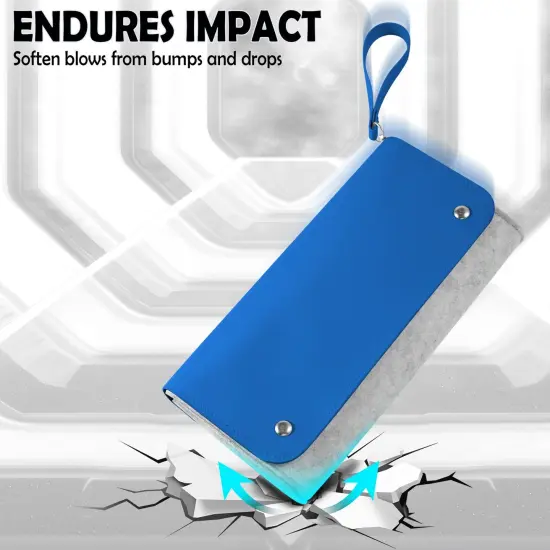 Insten Carrying Case Purse For Nintendo Switch and OLED Model, PU Leather Cover Travel Bag Sleeve Pouch, With Detachable Shoulder and Hand Strap For Girls Boys Women, Blue {5}