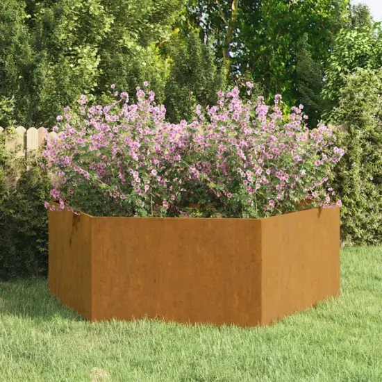 vidaXL Planter Rusty 54.3"x47.2"x17.7" Corten Steel {1}