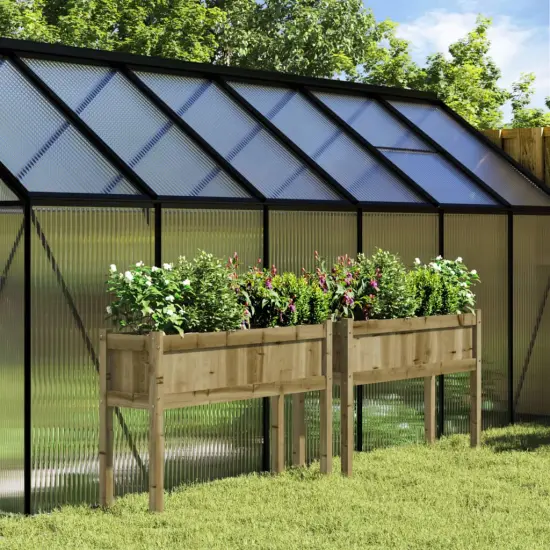 vidaXL Garden Planters 2 pcs with Legs Impregnated Wood Pine {1}