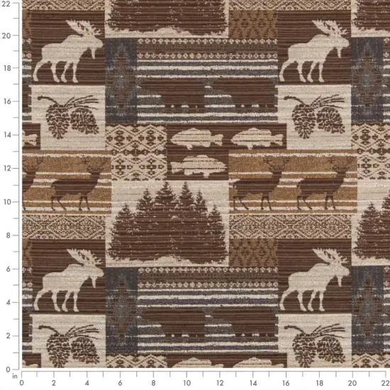 Moose Slate - Brown Novelty Upholstery Fabric 54 Inches" {3}