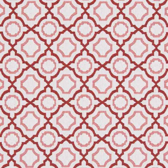 Strawberry - Coral & Peach Abstract & Geometric Upholstery Fabric 54 Inches" {1}