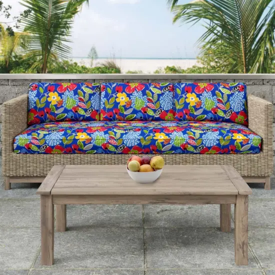 Ultramarine - Blue Floral Upholstery Fabric 54 Inches" {3}