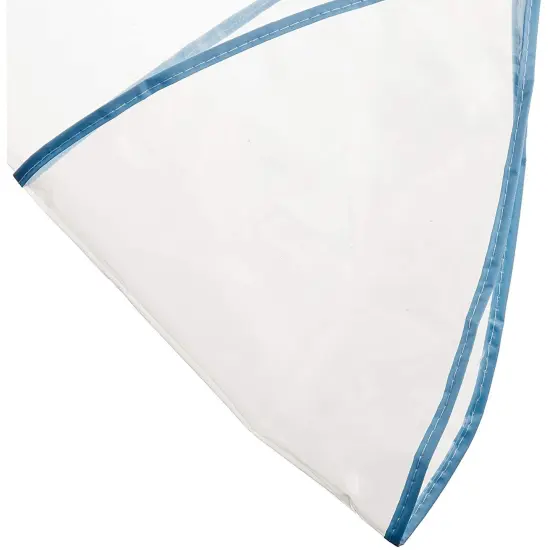 Juvale 12-Pack Clear Waterproof Rain Bonnet Hat with Visor, Transparent with Blue Trim {4}