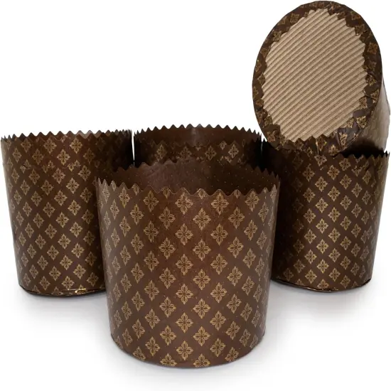12oz Kulich Mold Paska Easter Bread Forms |12 pcs| Bread Paper Mold - Brown Non Stick Panettone Paper Baking Molds Universal {4}