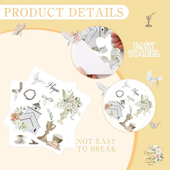 12 Pcs Rustic Cross Rub on Transfers Religious Bible Rub on Transfers for Furniture Decals {3}