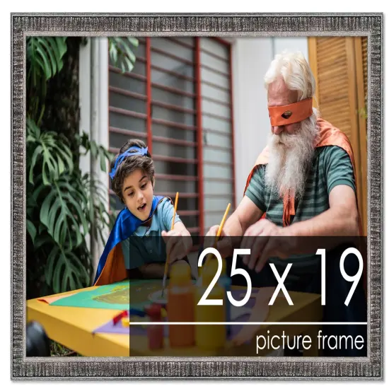 Textured Black Picture Frame - UV Acrylic, Backing Board, Hanging Hardware Included {1}