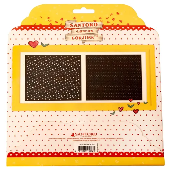Studio Light Gorjuss Essentials 8"X8" Stencil-Nr. 269, Dots & Hearts/Leaves {3}