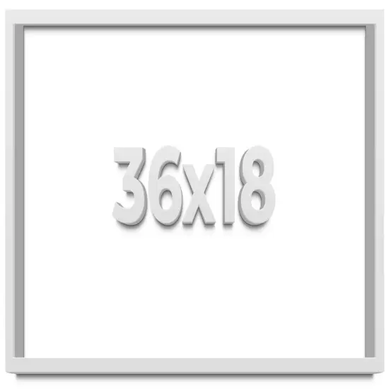 Panoramic Shadow Box 1.5" Depth White Picture Frame - UV Acrylic, Backing, Hanging Hardware {1}