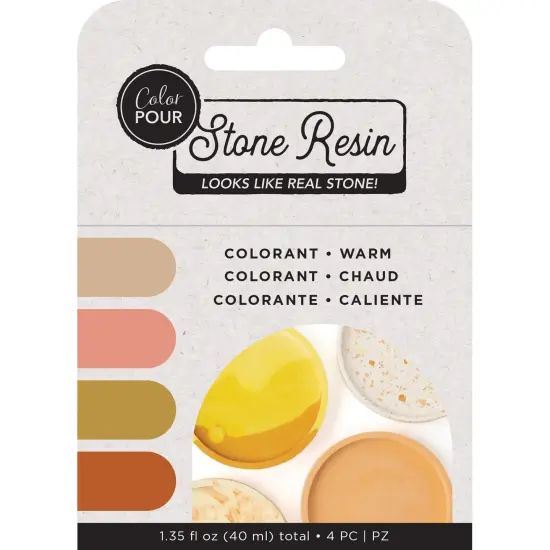 American Crafts Stone Resin Colorant 4/Pkg-Warm {1}
