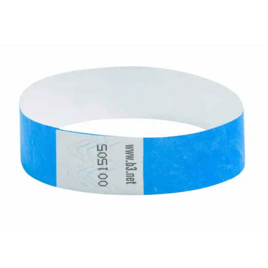 Sequentially Numbered Security Wristbands, 3/4", Blue, Pack of 100 {1}