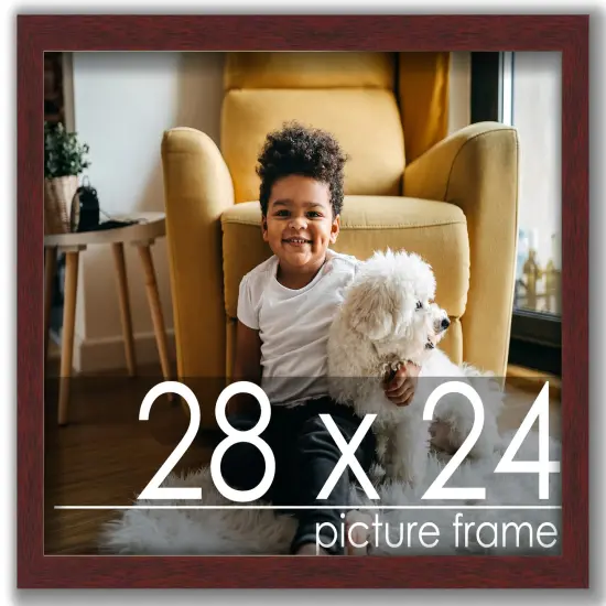Minimalist Brown Picture Frame - UV Acrylic, Backing Board, Hanging Hardware Included {1}