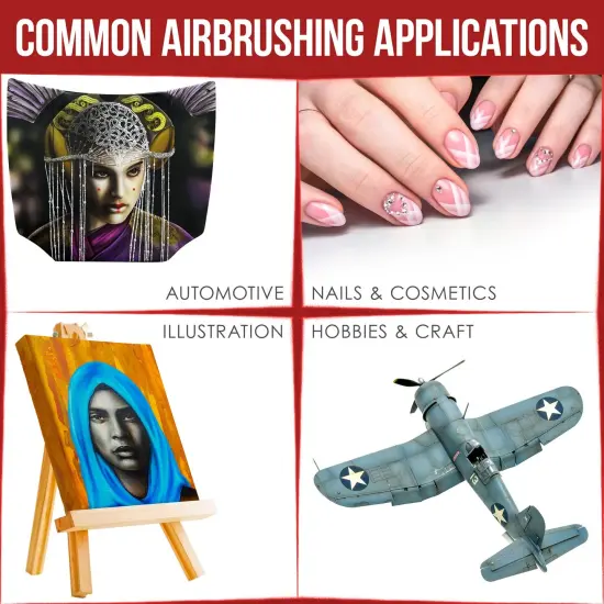 Master Airbrush SB82 High Precision Detail Control Dual-Action Side Feed Airbrush Set Kit with a 0.2mm Fluid Tip, 1/6 oz. Bowl Cup {5}