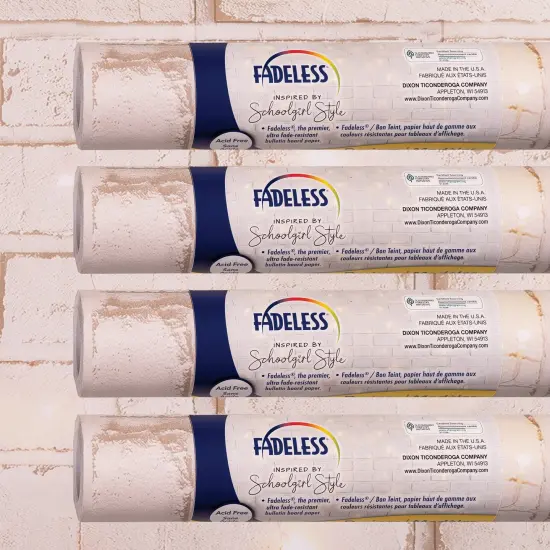 Schoolgirl Style Bulletin Board Paper, 48" x 12', Cozy Vibes, 4 Rolls {1}