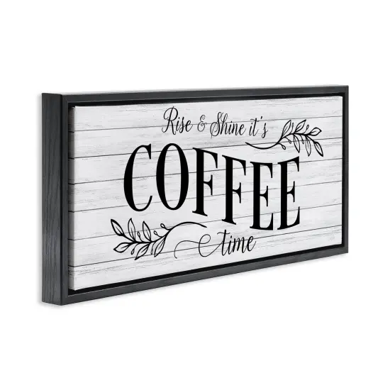 Stupell Industries Rise & Shine Coffee Time Floater Framed Canvas Wall Art Design by Natalie Carpentieri {3}