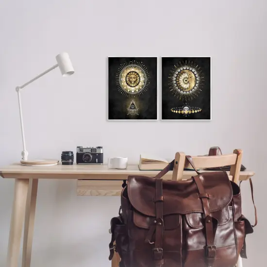 Stupell Industries Astral Eye & Moon Phases 2pc Wall Plaque Art Set Design by Oliver Jeffries {2}