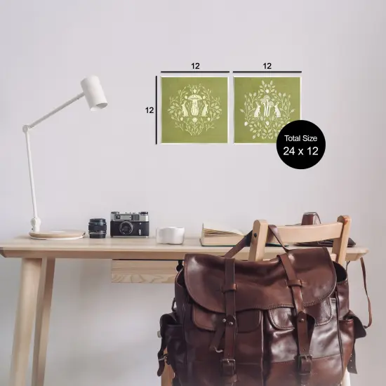 Stupell Industries Boho Bunnies & Mushrooms 2pc Wall Plaque Art Set Design by Katie O'Shea  {3}