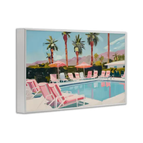 Stupell Industries Palm Springs Swimming Pool Framed Giclee Wall Art Design by Arlington Prints {3}