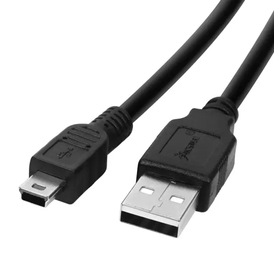 Insten 10' USB 2.0 A to Mini B 5pin Male Data Sync Charger Cable for GPS Camera MP3 MP4 Speaker PS3 Controller Black {2}