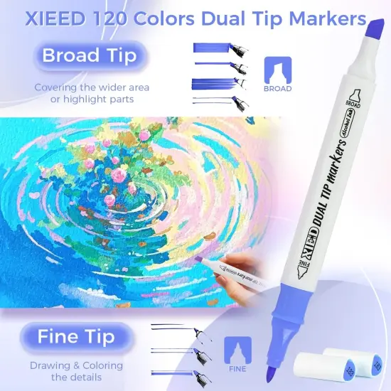 120 Colors Alcohol Markers Set {2}