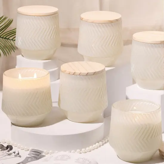 6 Pcs 13.5 OZ Creamy Large Candle Jars for Making Candles {1}