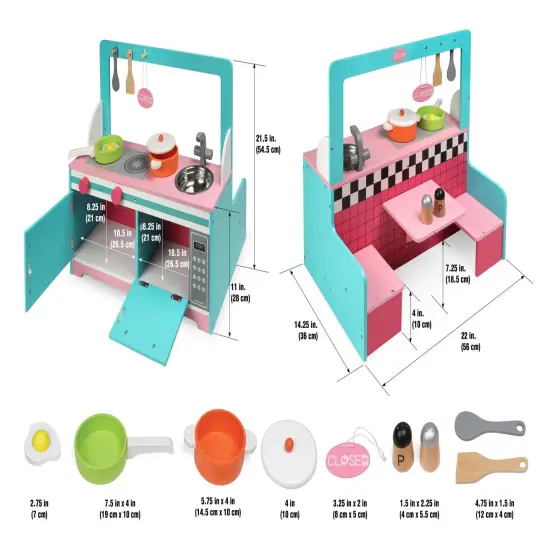 Badger Basket Retro Diner and Kitchen Doll Playset with Accessories {4}