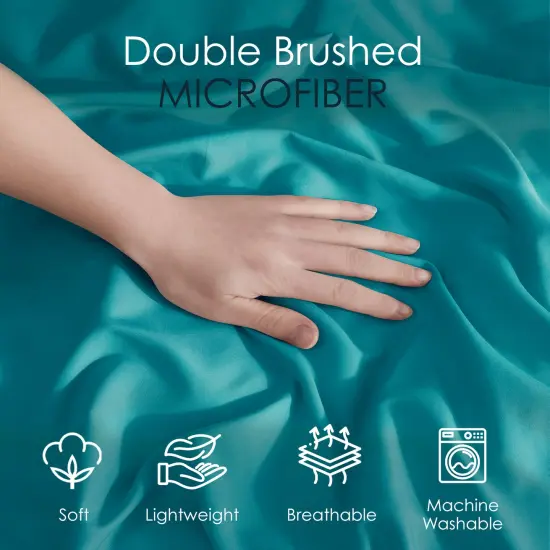 Hearth & Harbor Duvet Cover With Fitted Sheet Soft Double Brushed Bedding Set {6}