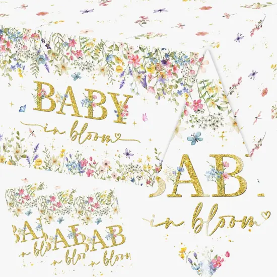 Wildflower Baby Shower Decorations Tablecloths {1}