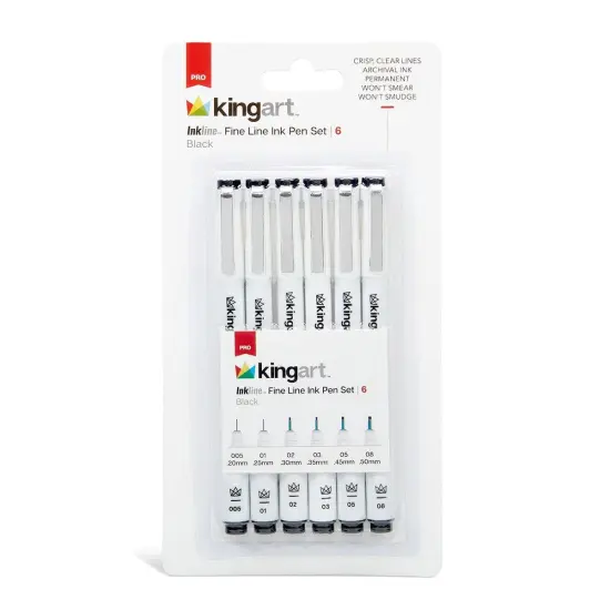 KINGART&reg; Inkline&trade; Fine Line Pen Set, 6pc {1}