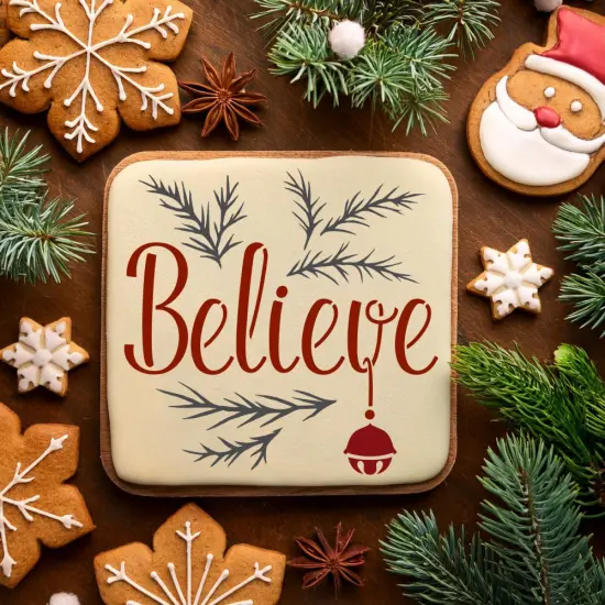 Believe Cookie & Craft Stencil | CM171 by Designer Stencils | Cookie Stencils for Royal Icing, Airbrush, Dusting Powder | {3}