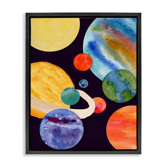Stupell Industries Planetary Galaxy in Space Floating Frame Design by Corinne Rose Designs {1}