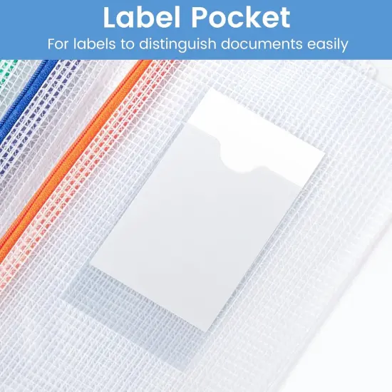 24 Pack Mesh Zipper Pouch Bags with Label Pocket {3}