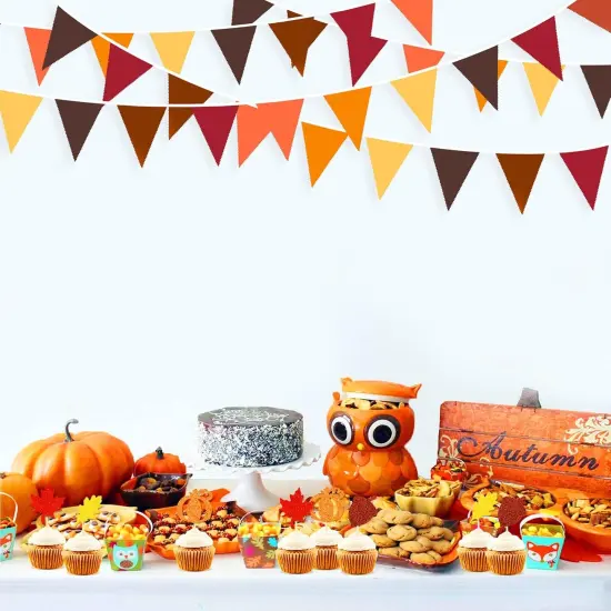 32Ft Fall Banner Decorations Triangle Flag Fabric {4}