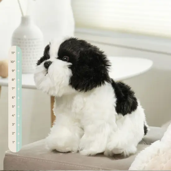 Bearington Black & White Dog 11 In Stuffed Dog - Puppy Stuffed Animal - Plush Shih Tzu Animal, For Ages 3-14 Multicolor {6}