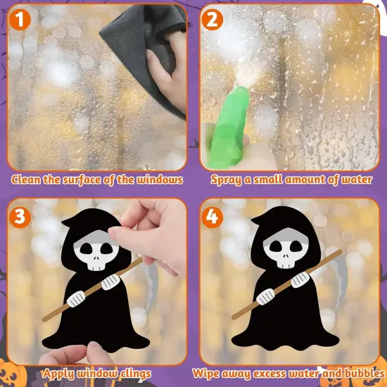 115PCS Halloween Window Clings - 9 Sheets {4}