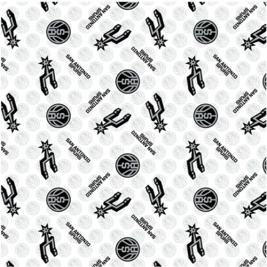 NBA Licensed San Antonio Spurs Ditsy City Print Cotton Fabric by the Yard {1}