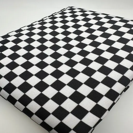 Black and White Check Soft Waterproof Canvas {1}