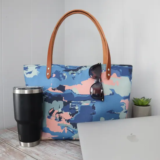 Crosscut Sewing Co.&reg; Market Tote Bag Sewing Project Kit for Beginners with Fabric, Instructions and Video Abstract cloud {4}