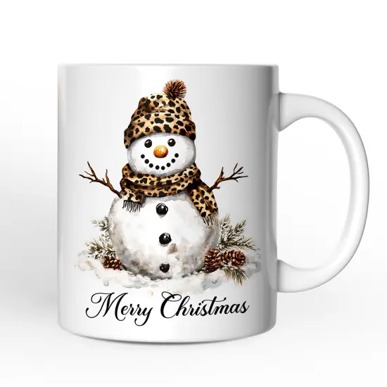 Leopard Snowman Mug, Christmas Gift {4}