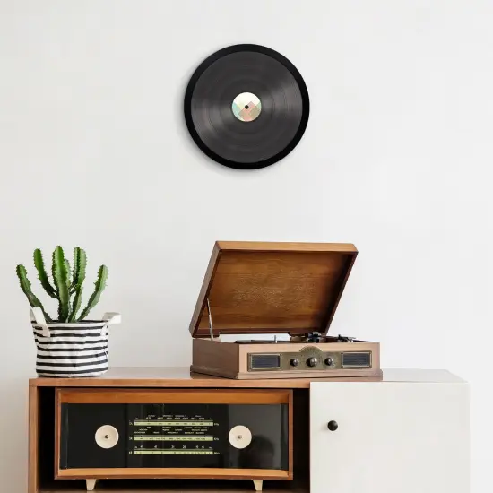 Americanflat 12x12 Vinyl Record Frame with Polished Plexiglass - Black Vinyl Record Storage for Wall Display - Engineered Wood Record Frame for Vinyl Discs {4}