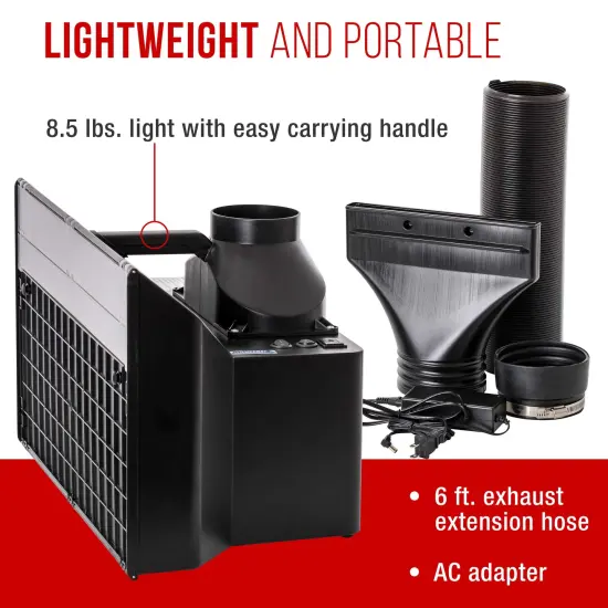 Master Portable Hobby Airbrush Spray Booth Kit with LED Lights, Exhaust Extension Hose (Extends up to 5.6 Feet) & 7.5 in. Diameter Revolving Turntable {4}