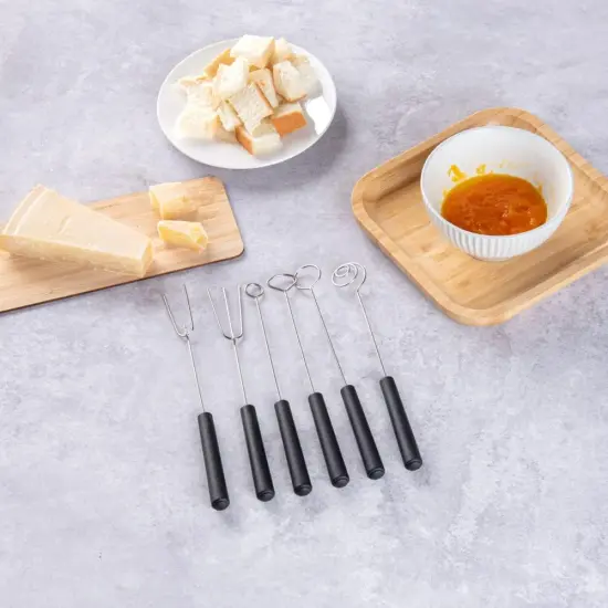 Chocolate Dipping Tool Set 1 Durable Candy Dipping Set - 6 Different Shapes Dishwashable Stainless Steel Dipping Fork Set With PP Handle For Truffles And Pralines {4}