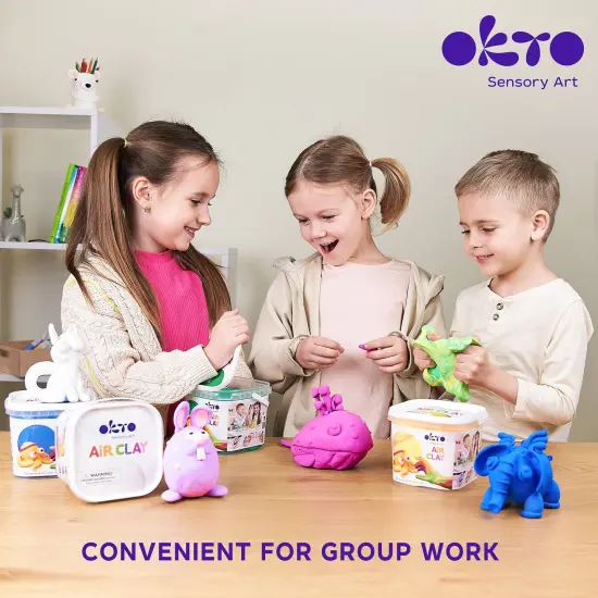 OKTO School Supplies Air Clay &ndash; &ldquo;White&rdquo; (30 fl oz) {4}