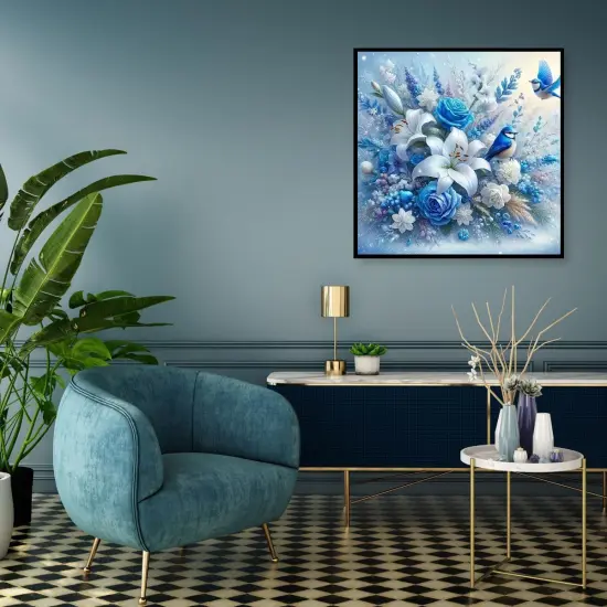 5D Bird Diamond Painting Kits for Adults Beginners, Rose Flower Diamond Art Kit,DIY Full Round Drill Diamond Dot Lily Gem Art Kits for Adults,Home Wall Decor 11.8x11.8 Inch {4}