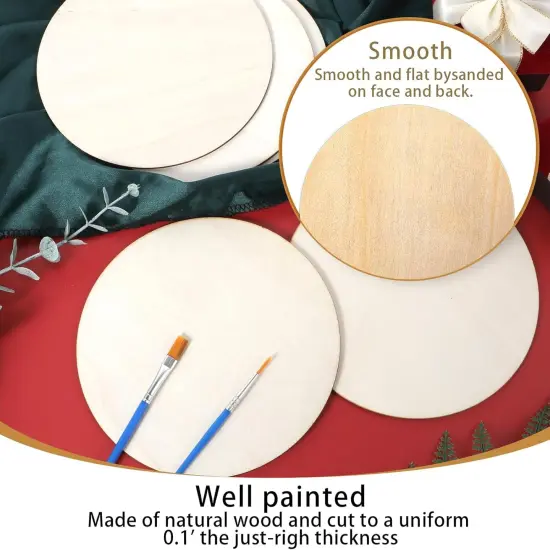 12 Pcs 6 Inch Wood Rounds for Crafts, Unfinished Natural Wood {5}