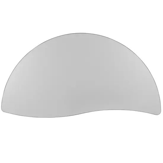 Emma and Oliver Mobile 60" Half Circle Wave Flexible Collaborative Adjustable Height Activity Table Grey {6}