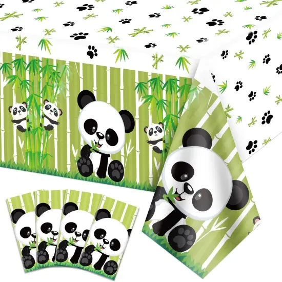 4 Pack Panda Theme Tablecloths {1}